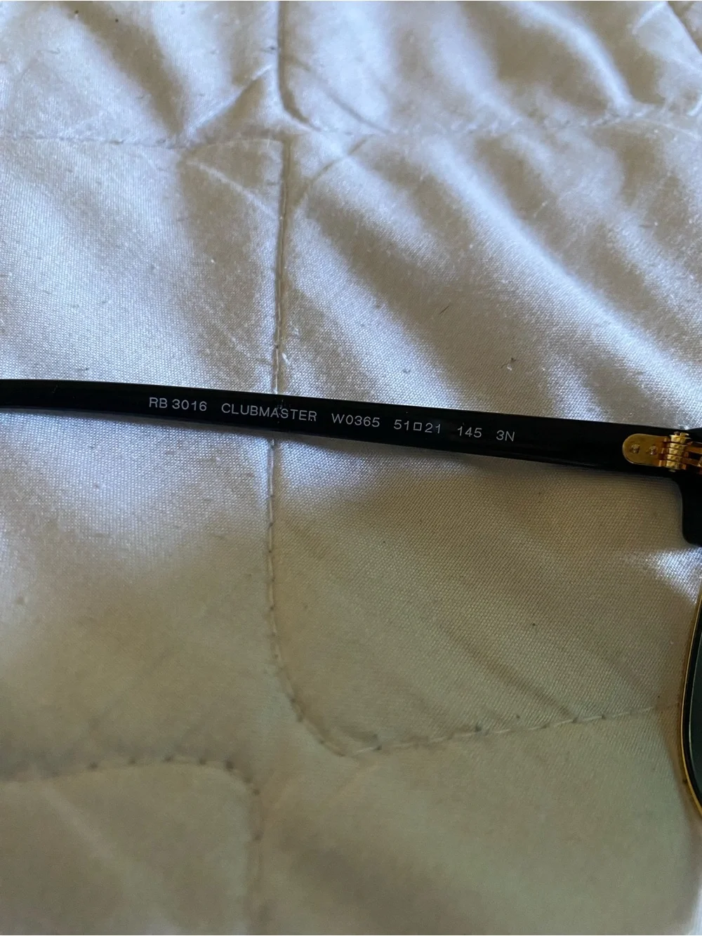 Ray-Ban Black & Gold Clubmaster Sunglasses with Green Lenses